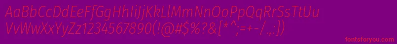 fuente FirasanscondensedExtralightitalic – Fuentes Rojas Sobre Fondo Morado