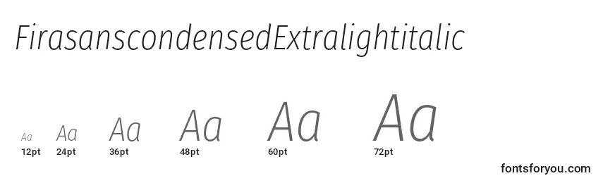 FirasanscondensedExtralightitalic Font Sizes