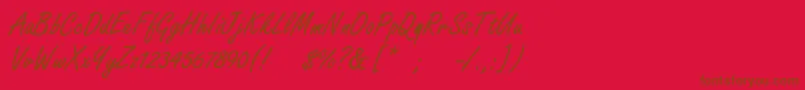 Boldstylescript Font – Brown Fonts on Red Background