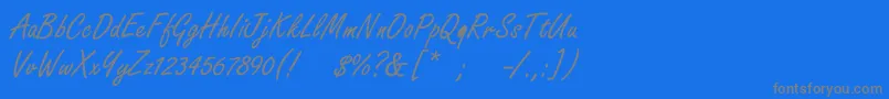 Boldstylescript-Schriftart – Graue Schriften auf blauem Hintergrund