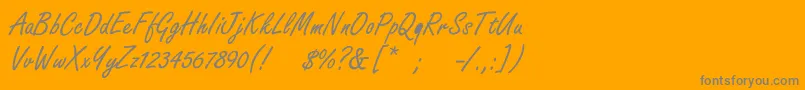 フォントBoldstylescript – オレンジの背景に灰色の文字