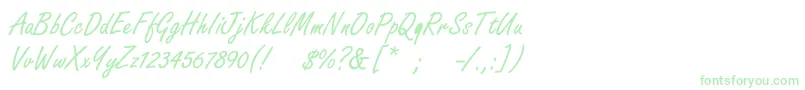 フォントBoldstylescript – 白い背景に緑のフォント