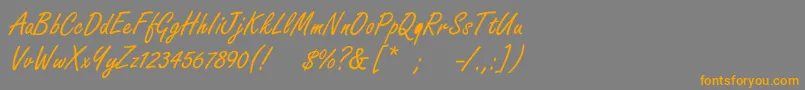 Boldstylescript Font – Orange Fonts on Gray Background