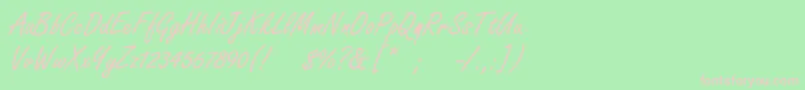 Boldstylescript Font – Pink Fonts on Green Background