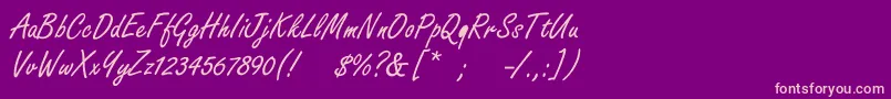 Boldstylescript Font – Pink Fonts on Purple Background