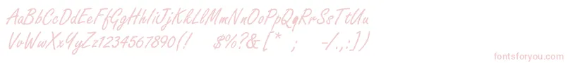 Boldstylescript-Schriftart – Rosa Schriften auf weißem Hintergrund