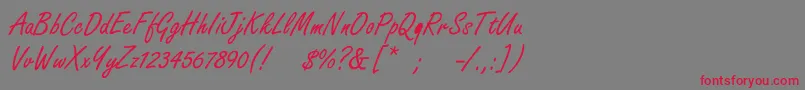 フォントBoldstylescript – 赤い文字の灰色の背景