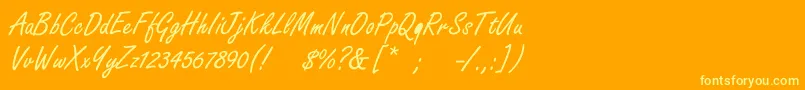 Boldstylescript Font – Yellow Fonts on Orange Background