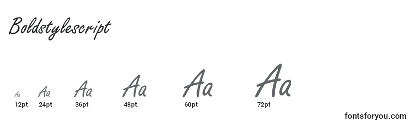 Boldstylescript Font Sizes