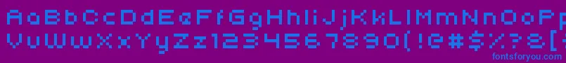 Uni05 54-fontti – siniset fontit violetilla taustalla
