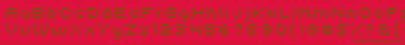 Uni05 54 Font – Brown Fonts on Red Background
