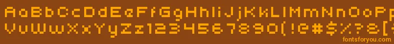 Uni05 54 Font – Orange Fonts on Brown Background