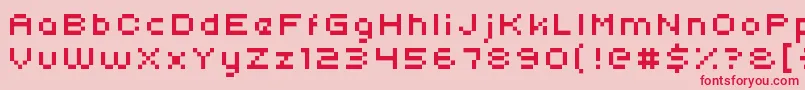 フォントUni05 54 – ピンクの背景に赤い文字