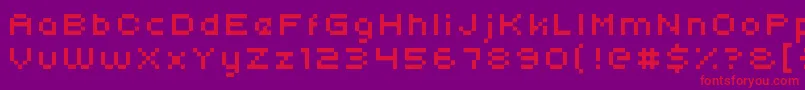 Czcionka Uni05 54 – czerwone czcionki na fioletowym tle