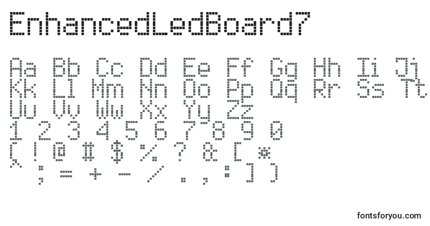 A fonte EnhancedLedBoard7 – alfabeto, números, caracteres especiais