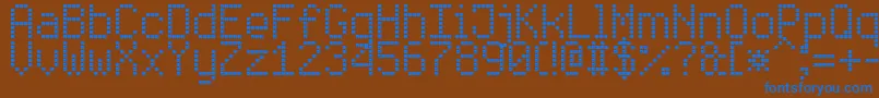Шрифт EnhancedLedBoard7 – синие шрифты на коричневом фоне