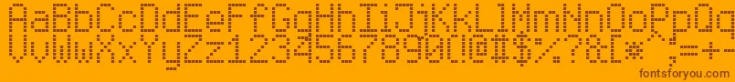 EnhancedLedBoard7 Font – Brown Fonts on Orange Background