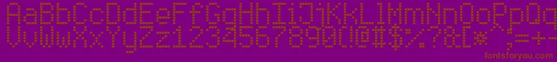 Шрифт EnhancedLedBoard7 – коричневые шрифты на фиолетовом фоне
