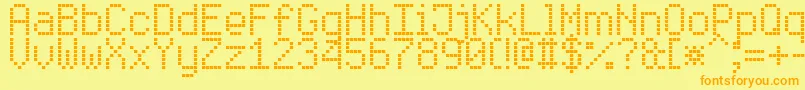 EnhancedLedBoard7 Font – Orange Fonts on Yellow Background