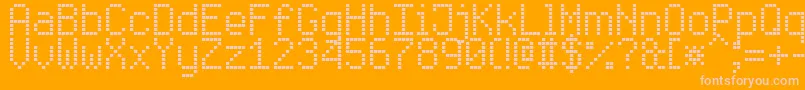 EnhancedLedBoard7-Schriftart – Rosa Schriften auf orangefarbenem Hintergrund