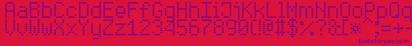 Шрифт EnhancedLedBoard7 – фиолетовые шрифты на красном фоне