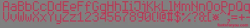 EnhancedLedBoard7 Font – Red Fonts on Gray Background