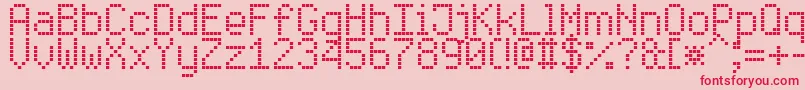 EnhancedLedBoard7 Font – Red Fonts on Pink Background