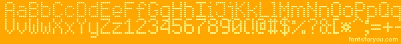 Fonte EnhancedLedBoard7 – fontes amarelas em um fundo laranja