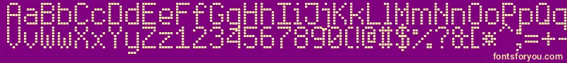 Шрифт EnhancedLedBoard7 – жёлтые шрифты на фиолетовом фоне