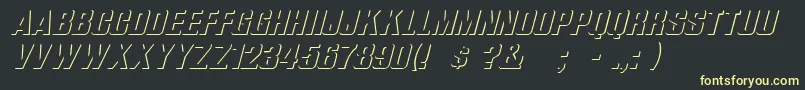 ReliefGroteskItalic Font – Yellow Fonts on Black Background