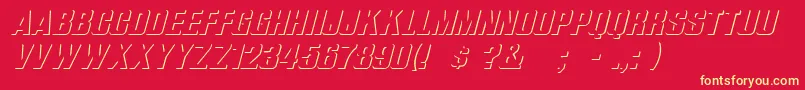 ReliefGroteskItalic Font – Yellow Fonts on Red Background