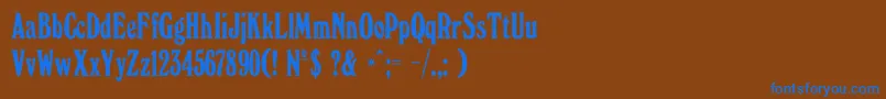 WindsorelongatedDgRegular Font – Blue Fonts on Brown Background