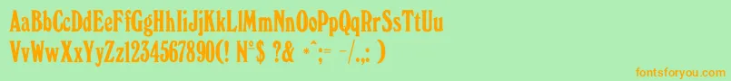 Шрифт WindsorelongatedDgRegular – оранжевые шрифты на зелёном фоне