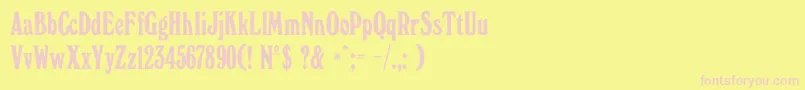 WindsorelongatedDgRegular Font – Pink Fonts on Yellow Background