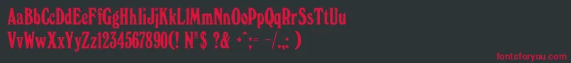 WindsorelongatedDgRegular Font – Red Fonts on Black Background