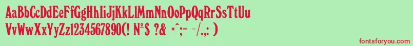 WindsorelongatedDgRegular Font – Red Fonts on Green Background