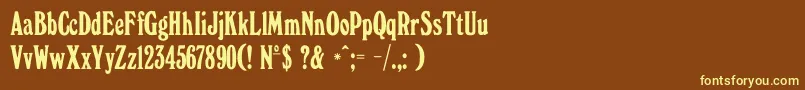 Шрифт WindsorelongatedDgRegular – жёлтые шрифты на коричневом фоне