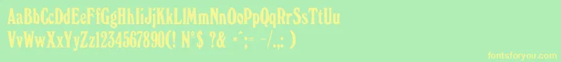 Шрифт WindsorelongatedDgRegular – жёлтые шрифты на зелёном фоне