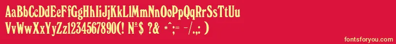 フォントWindsorelongatedDgRegular – 黄色の文字、赤い背景
