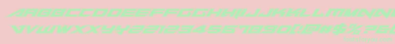 Tarrgetacadital-Schriftart – Grüne Schriften auf rosa Hintergrund