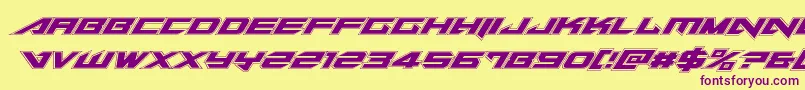 Tarrgetacadital Font – Purple Fonts on Yellow Background