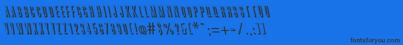 GreatshadowbackslantRegular Font – Black Fonts on Blue Background