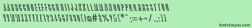 Шрифт GreatshadowbackslantRegular – чёрные шрифты на зелёном фоне
