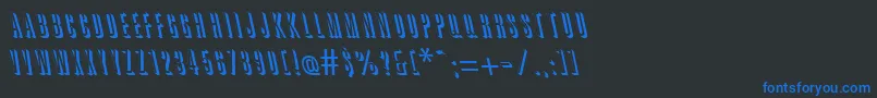 Шрифт GreatshadowbackslantRegular – синие шрифты на чёрном фоне