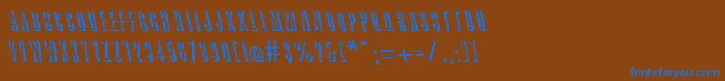 GreatshadowbackslantRegular Font – Blue Fonts on Brown Background