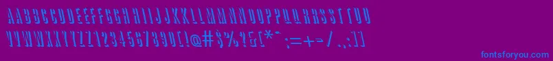 フォントGreatshadowbackslantRegular – 紫色の背景に青い文字