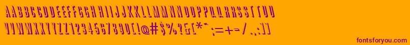 GreatshadowbackslantRegular-Schriftart – Violette Schriften auf orangefarbenem Hintergrund