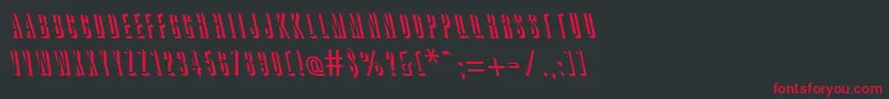GreatshadowbackslantRegular Font – Red Fonts on Black Background