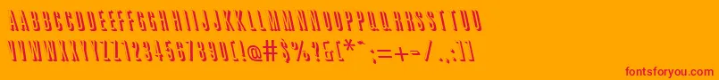 Шрифт GreatshadowbackslantRegular – красные шрифты на оранжевом фоне