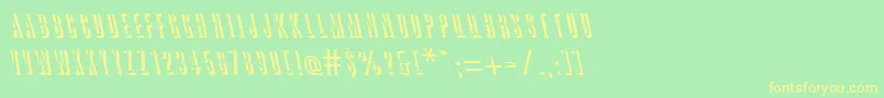 GreatshadowbackslantRegular Font – Yellow Fonts on Green Background